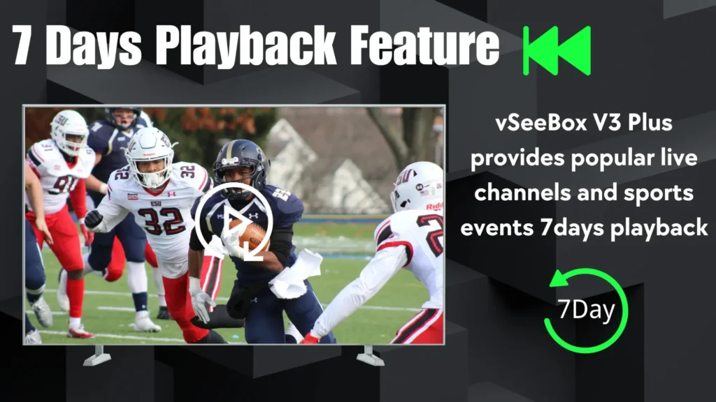 vSeeBox V3 Plus 7-day playback feature for live channels and sports