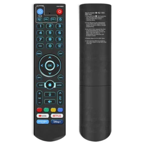 Front and back view of vSeeBox V5 Pro Backlit Remote replacement control