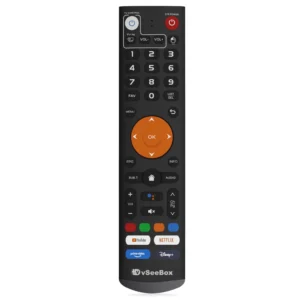 Front view of vSeeBox V3 Plus Remote control compatible with vSeeBox V3 Plus streaming box