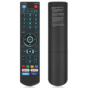 Front and back view of vSeeBox V5 Pro Backlit Remote replacement control
